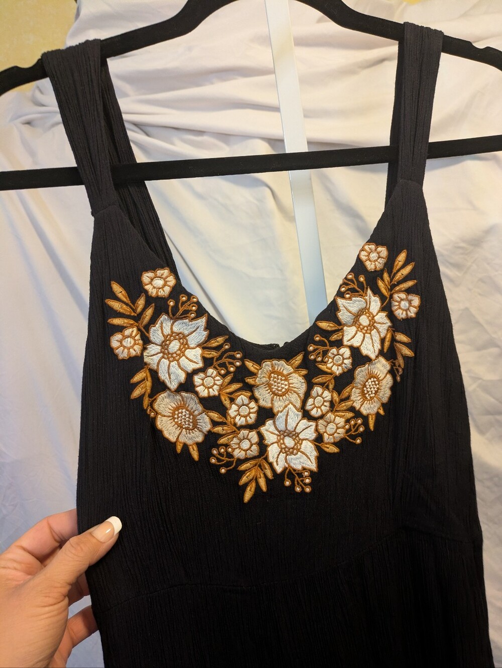 Idyllwind Miranda Lambert Black Floral Embroidered Fringe Mini Dress Medium - Picture 6 of 12